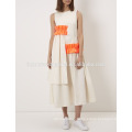 New Fashion Off White Midi Dress With Frills Manufacture Wholesale Fashion Women Apparel (TA5233D)